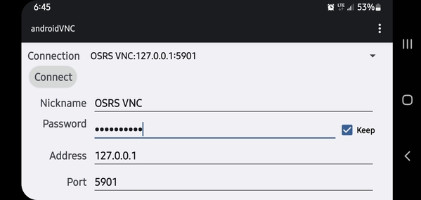 androidVNC Config